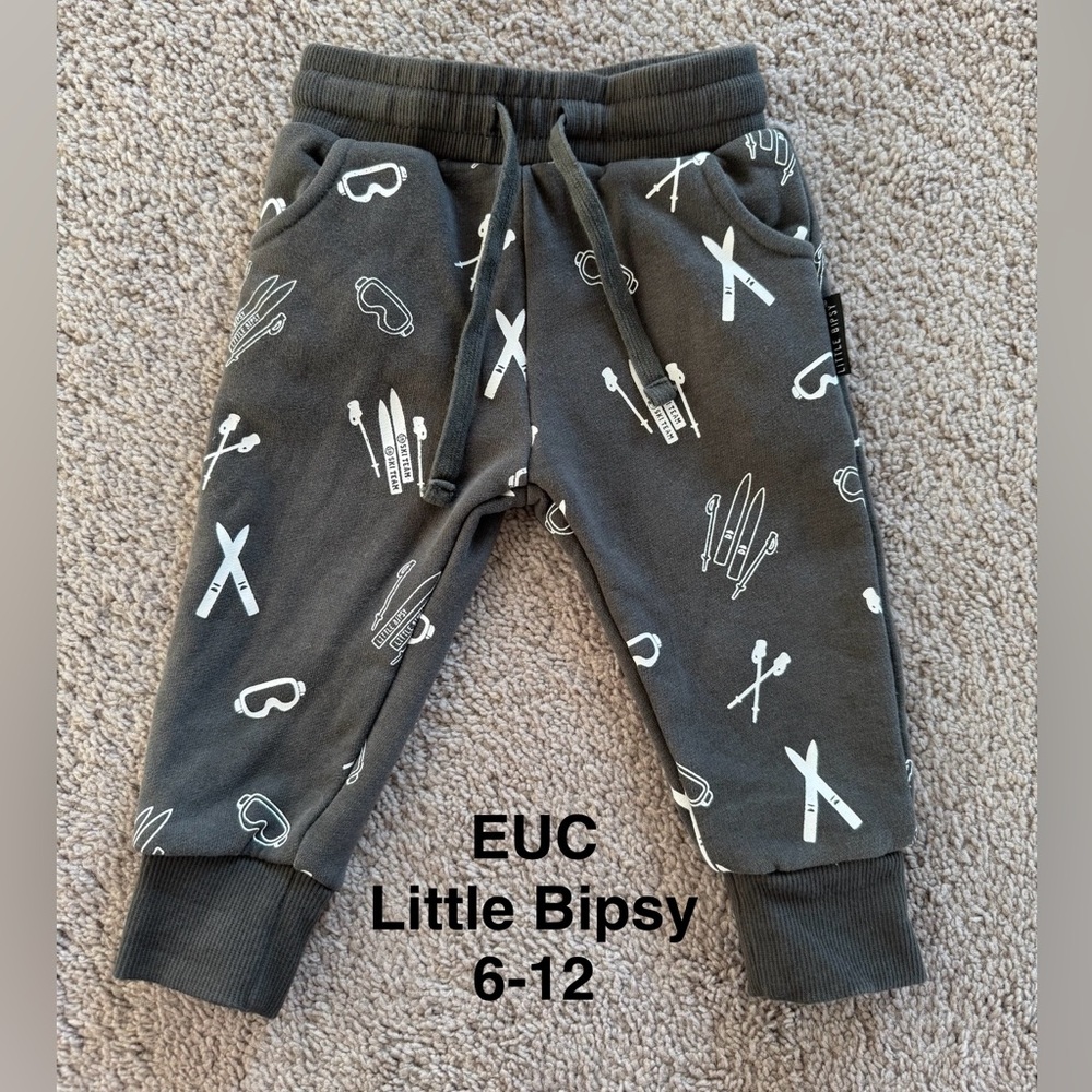 Little Bipsy Charcoal Kids Joggers with White Print